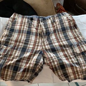 34” Mens Plaid Cargo Shorts